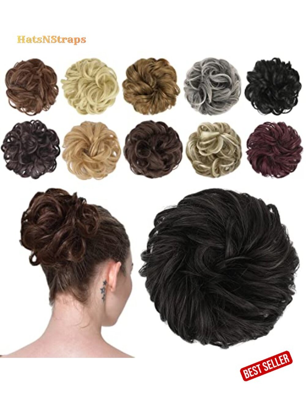Messy Bun Hair Piece Wavy Synthetic Chignon Scrunchies Instant Volume